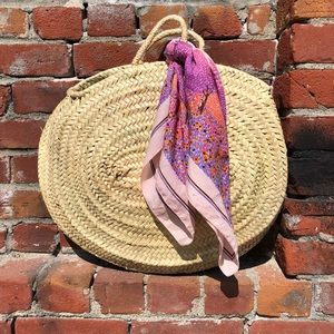 Handmade French Moroccan Oval Straw Rattan Tote